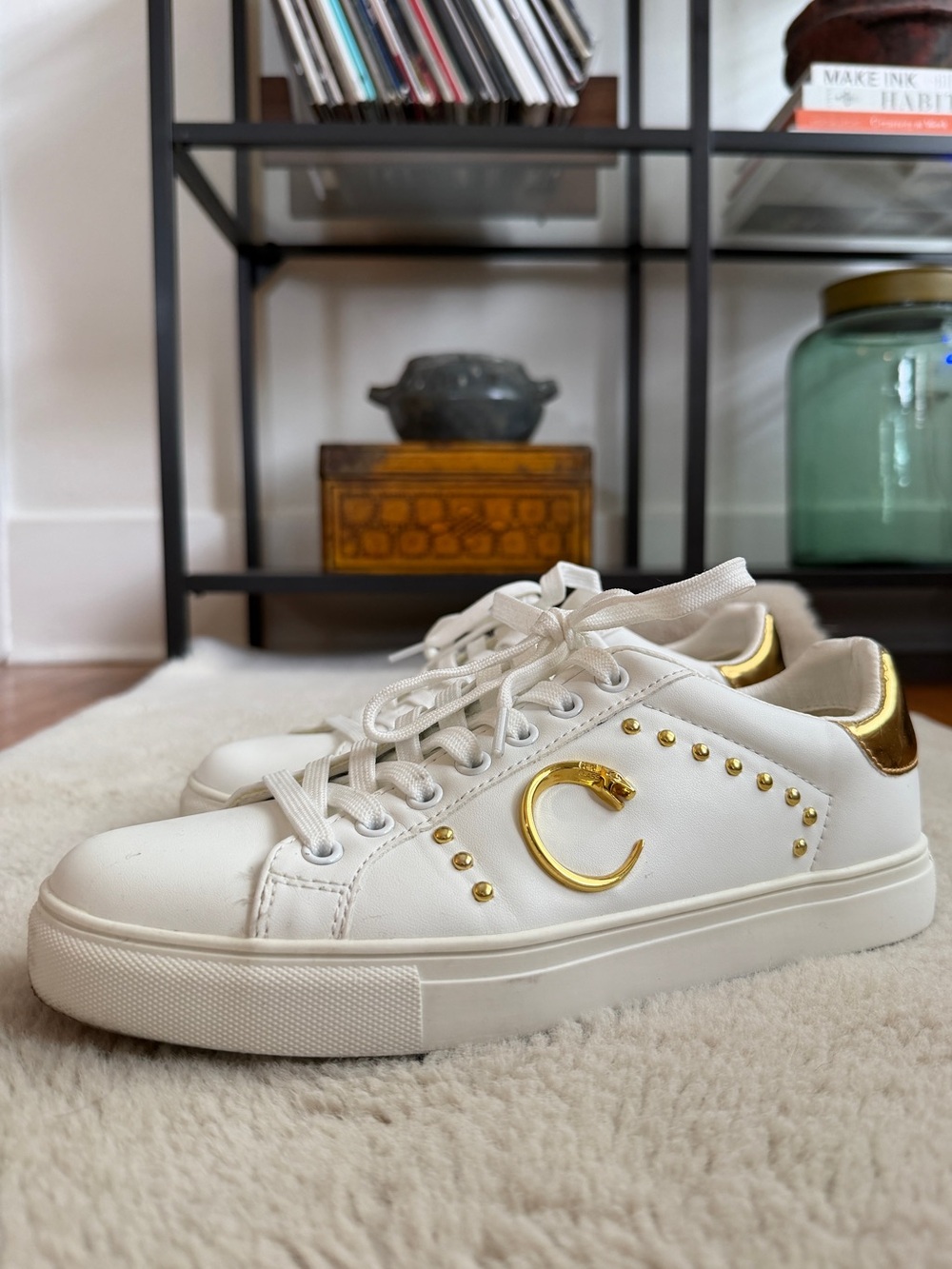 Roberto Cavalli Gold Studded Sneaker / Women’s EU 40